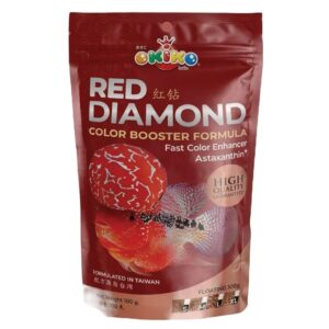 OKIKO Red Diamond Flower Horn Fish Feed Color Booster Formula 100g